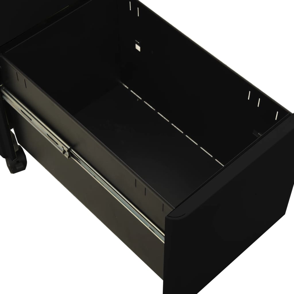 Aktenschrank mit Rollen Weiß 30x45x59 cm Stahl