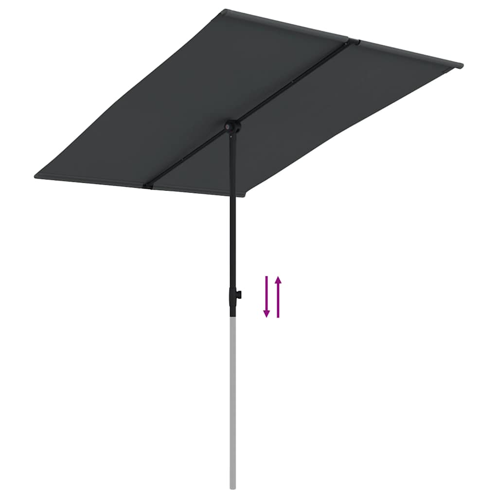 Sonnenschirm mit Aluminium-Mast 180x110 cm Bordeauxrot