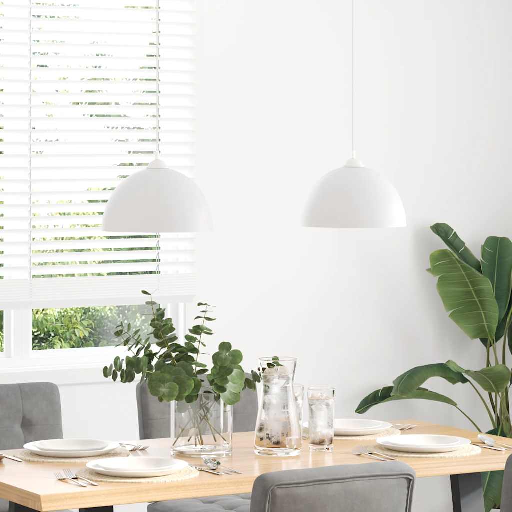 Pendelleuchten 2 Stk. Höhenverstellbar E27 Schwarz Ø30cm Metall