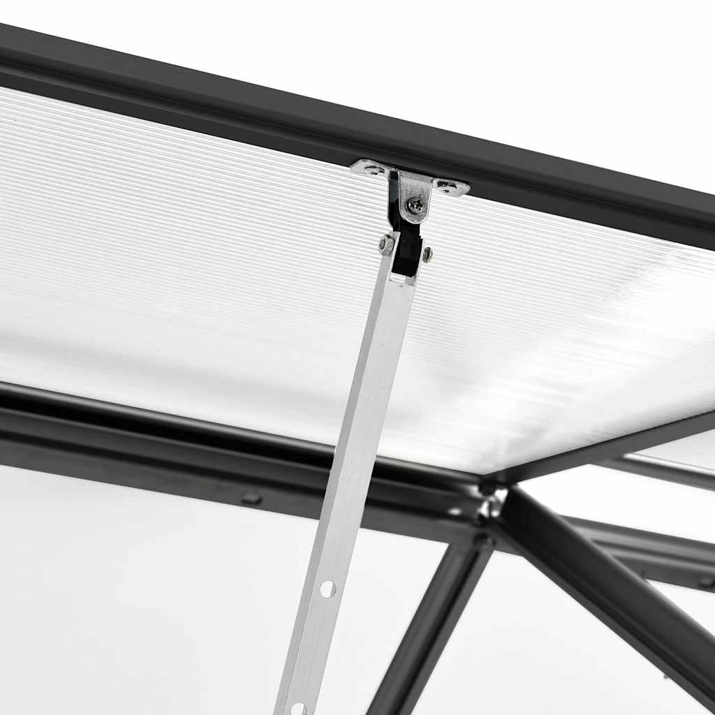Gewächshaus mit Fundament Anthrazit Aluminium 3,61 m²