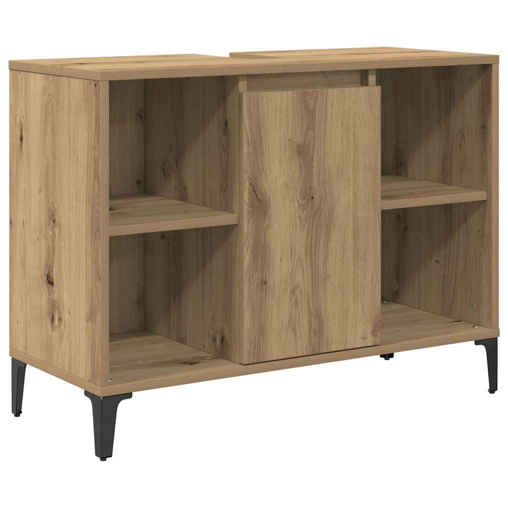3-tlg. Badmöbel-Set Räuchereiche Holzwerkstoff