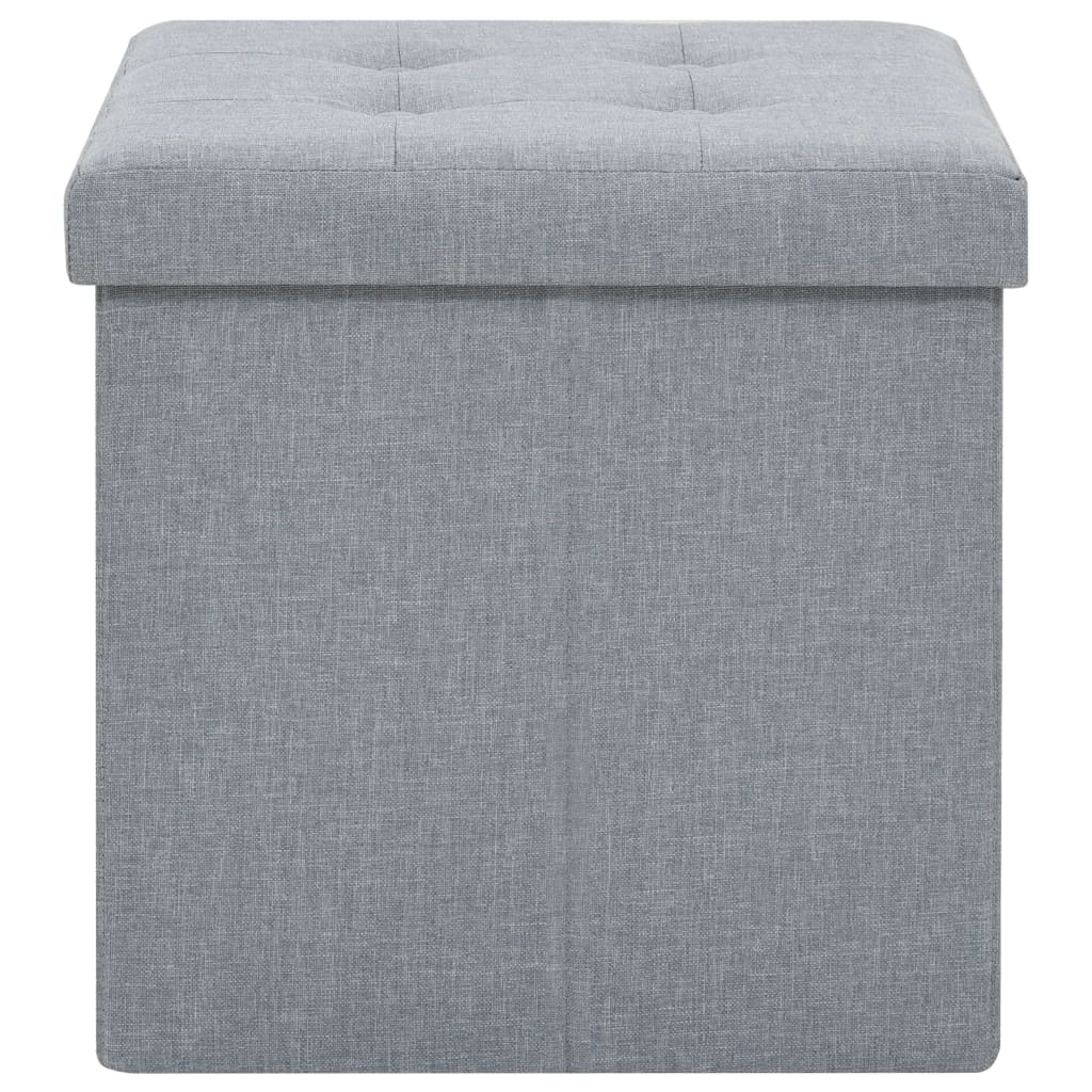 Hocker mit Stauraum Cremeweiß Leinenoptik