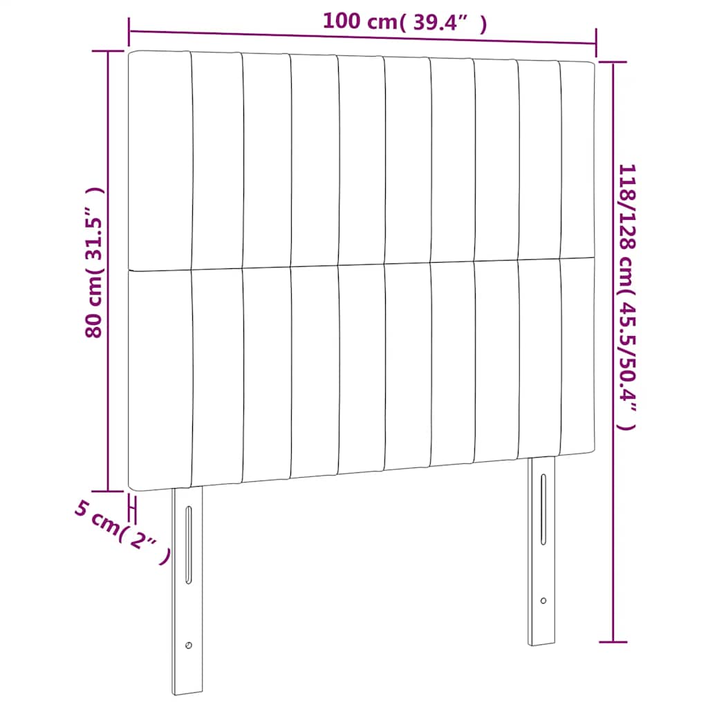 Kopfteil Hellgrau 80x5x118/128 cm Samt