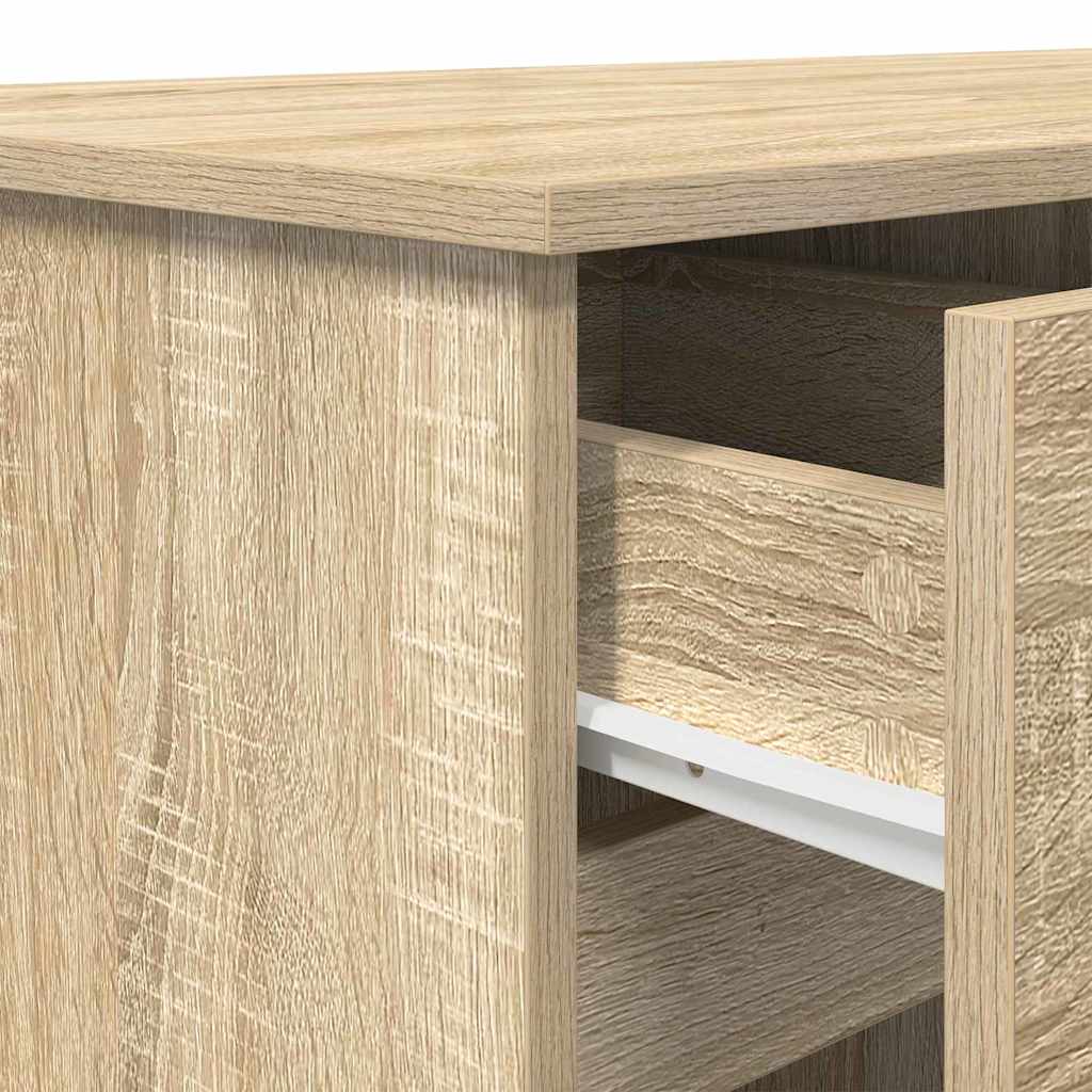 Schreibtisch mit Schubladen Weiß 140 x 49 x 76 cm Holzwerkstoff