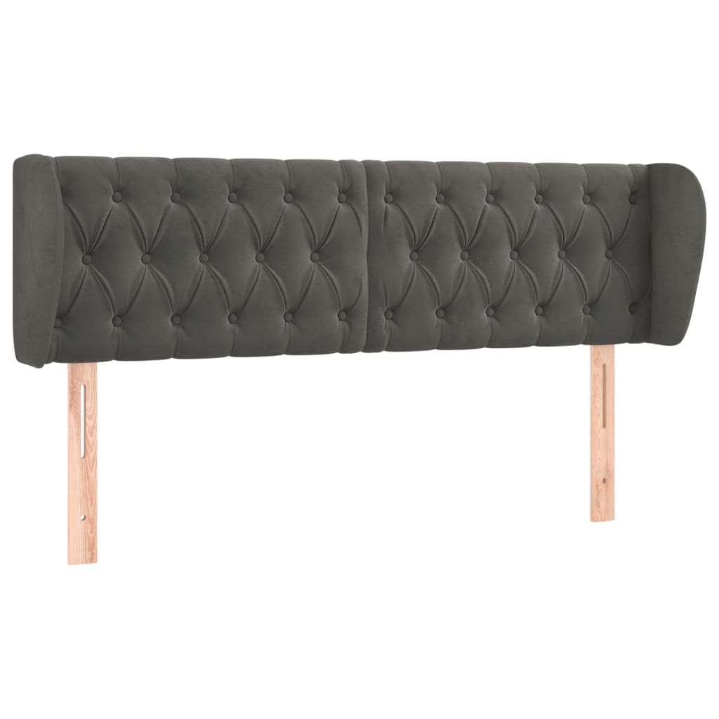 Kopfteil mit Ohren Dunkelblau 93x23x78/88 cm Samt