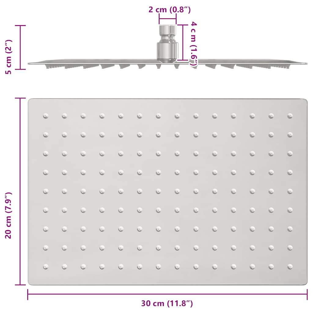 Regenbrause Edelstahl 304 30 cm Rund