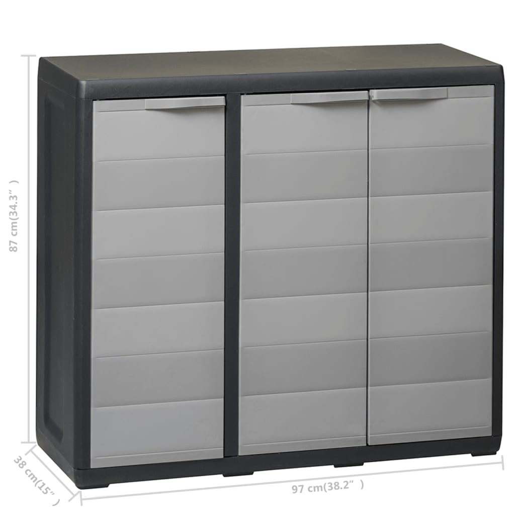 Gartenschrank mit 4 Böden Schwarz