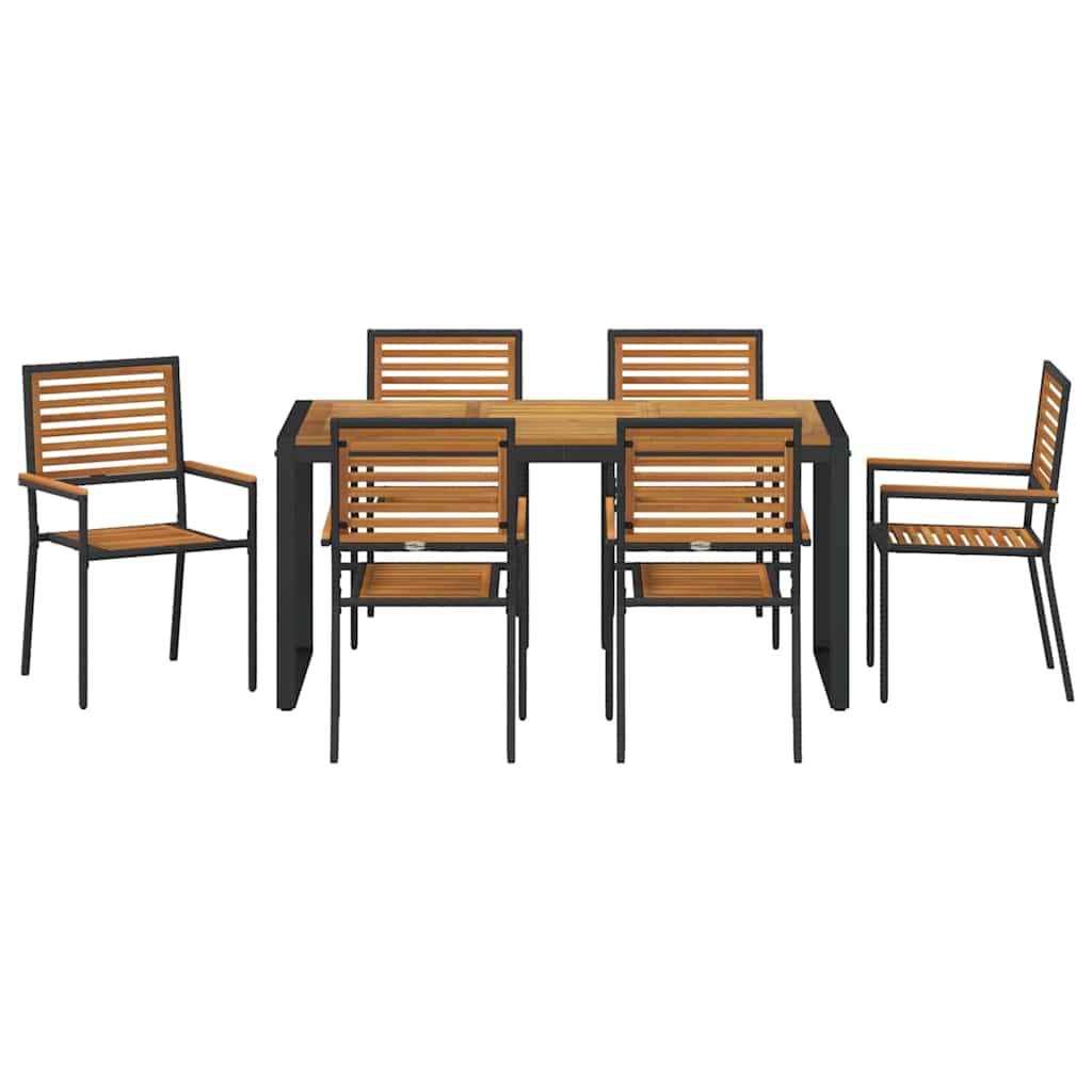 Garten Essgruppe 5 pcs Schwarz und Braun Poly-Rattan