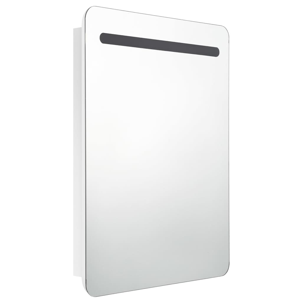 LED-Bad-Spiegelschrank Glänzendes Grau 60x11x80 cm