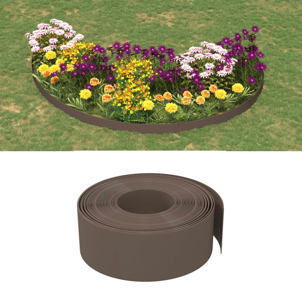 Gartenumrandung 25 m 10 cm PE Grau