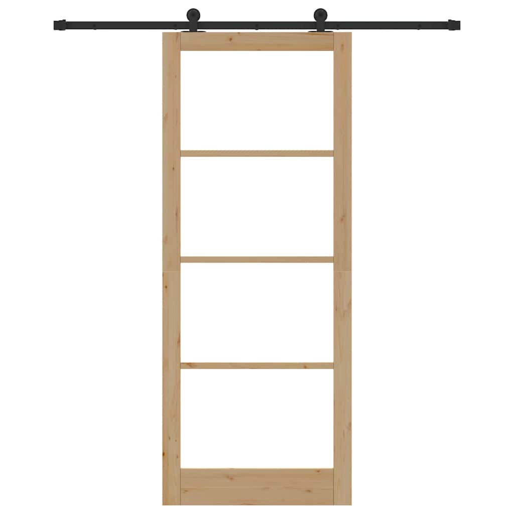Schiebetür ORKDAL Natürlich und Schwarz 61 x 198,5 cm