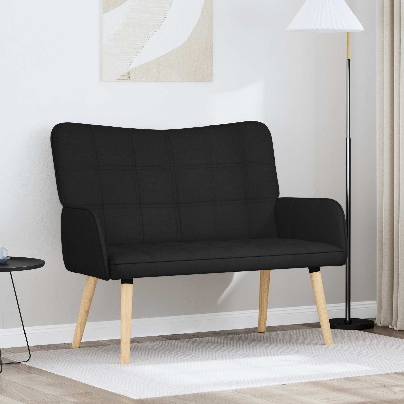 2-Sitzer Sofa Hellgrau 115 x 61 x 87 cm Stoff