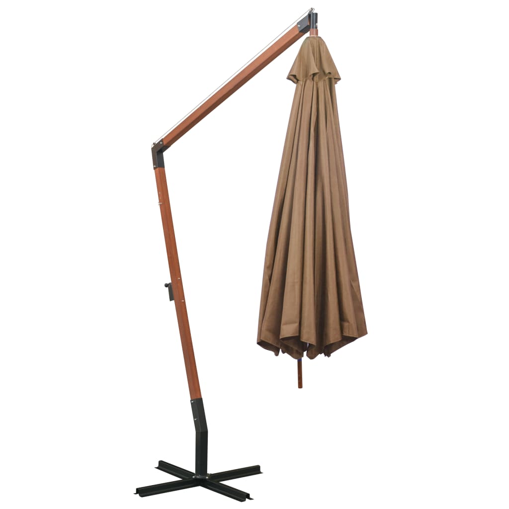 Ampelschirm mit Mast Anthrazit 3,5x2,9 m Massivholz Tanne