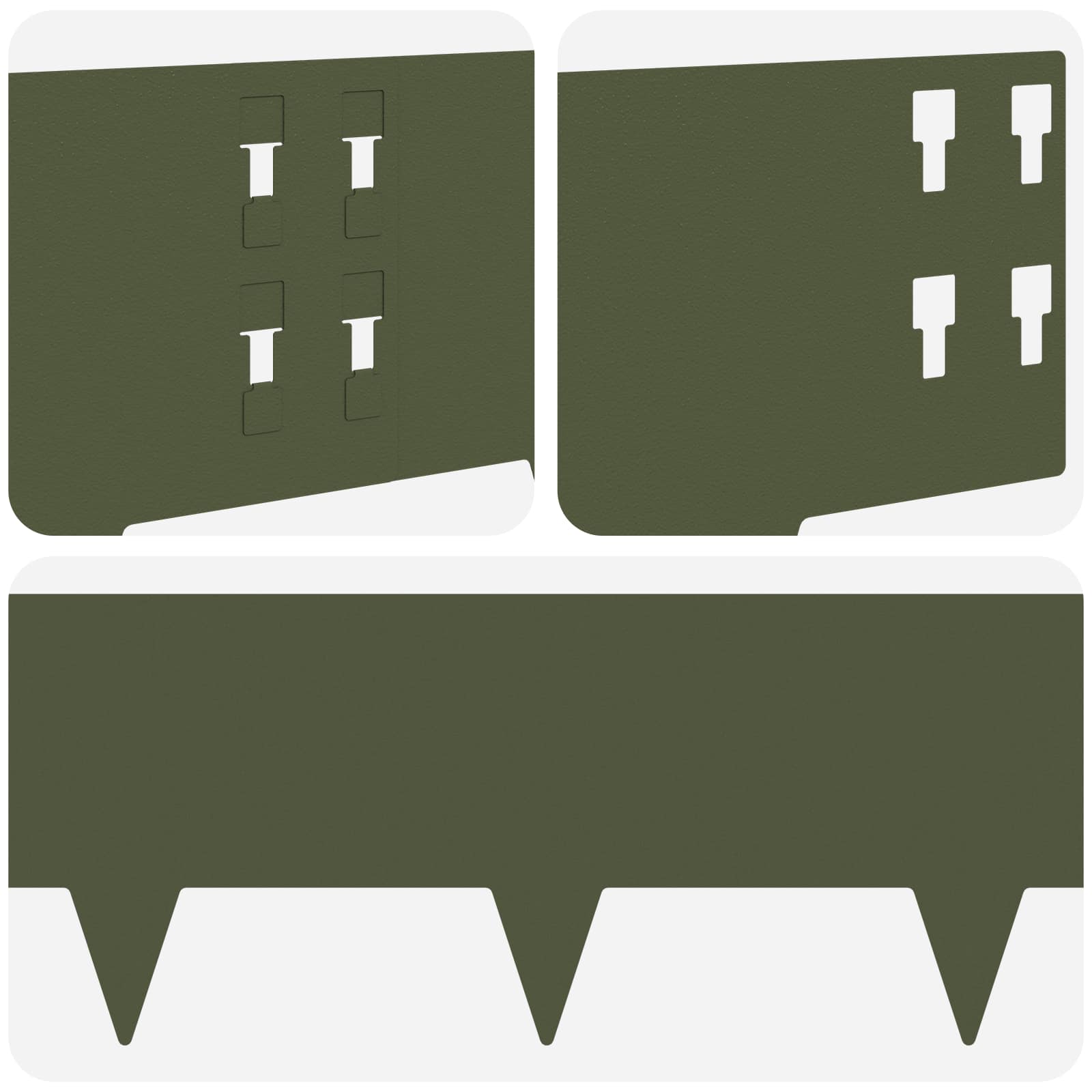 Raseneinfassung 10 pcs 100 x 12 cm Stahl Schwarz