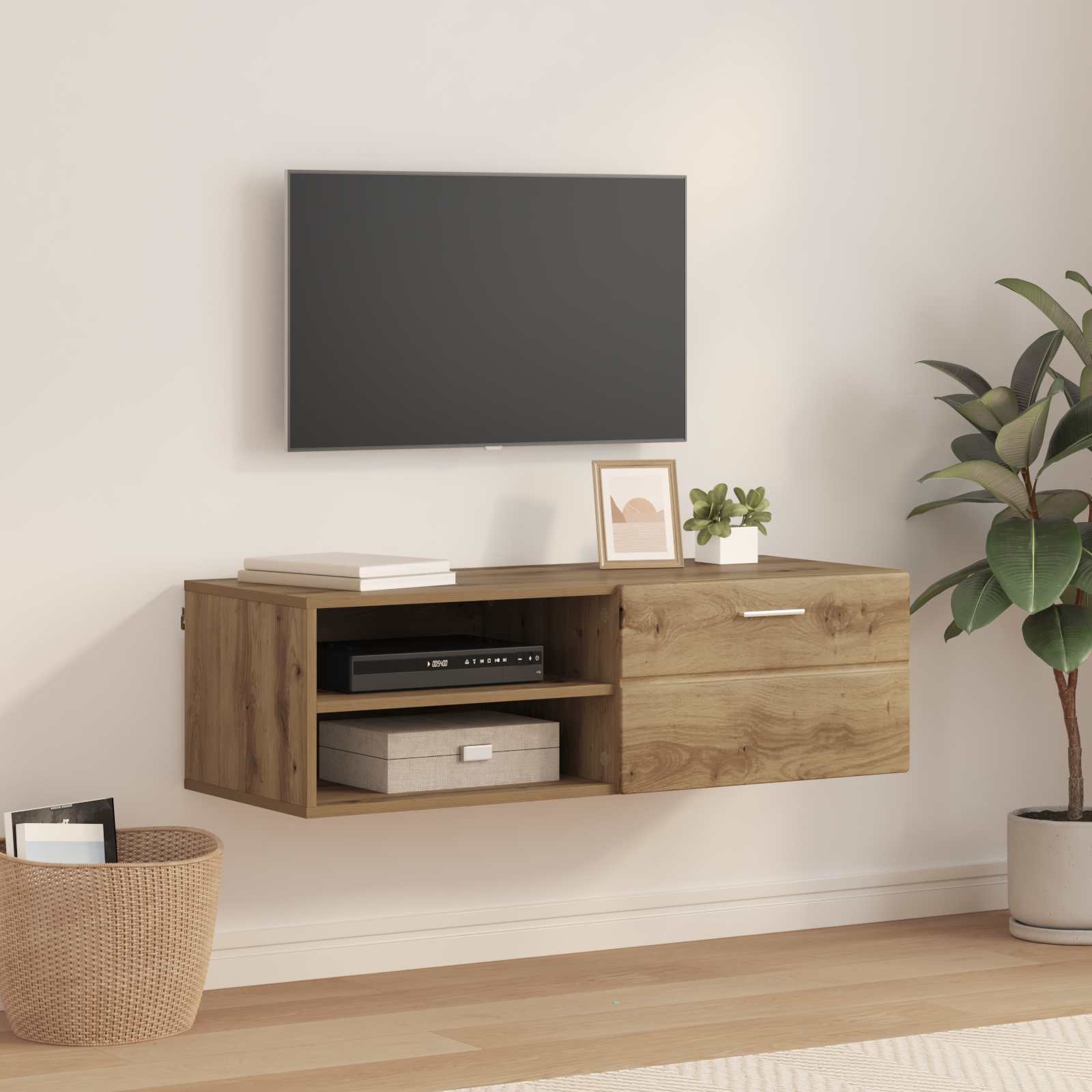 Highboard mit Regal FLORIN Weiß 60 x 35 x 182 cm Holzwerkstoff