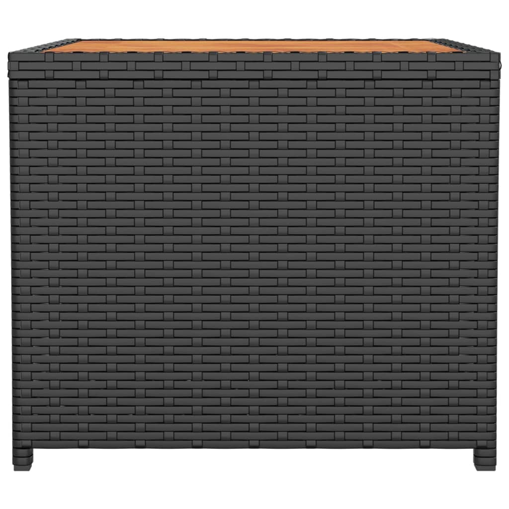 Beistelltisch mit Holzplatte Grau Poly Rattan & Akazienholz