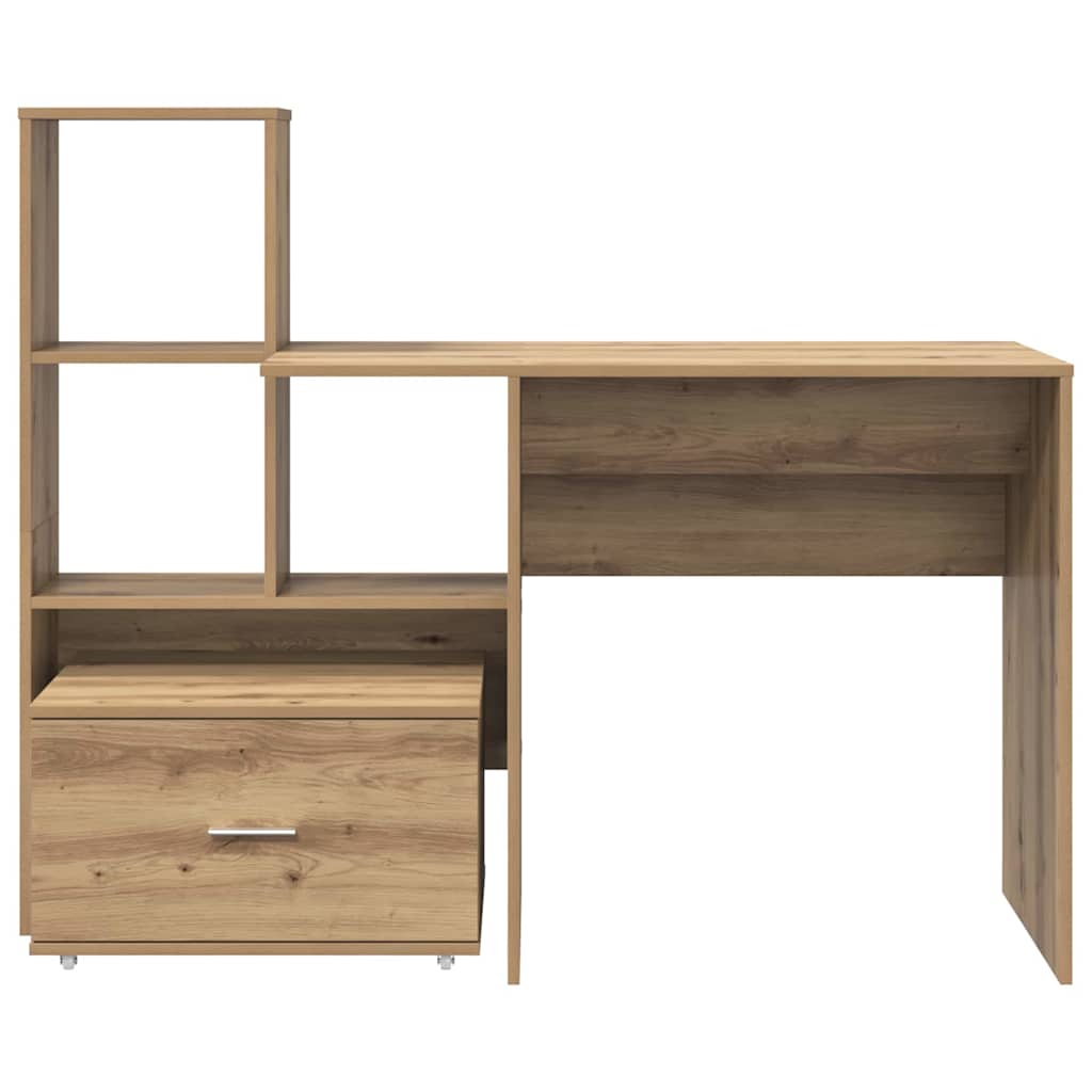 Schreibtisch mit Regal Weiß 131,5 x 50 x 106,5 cm Holzwerkstoff