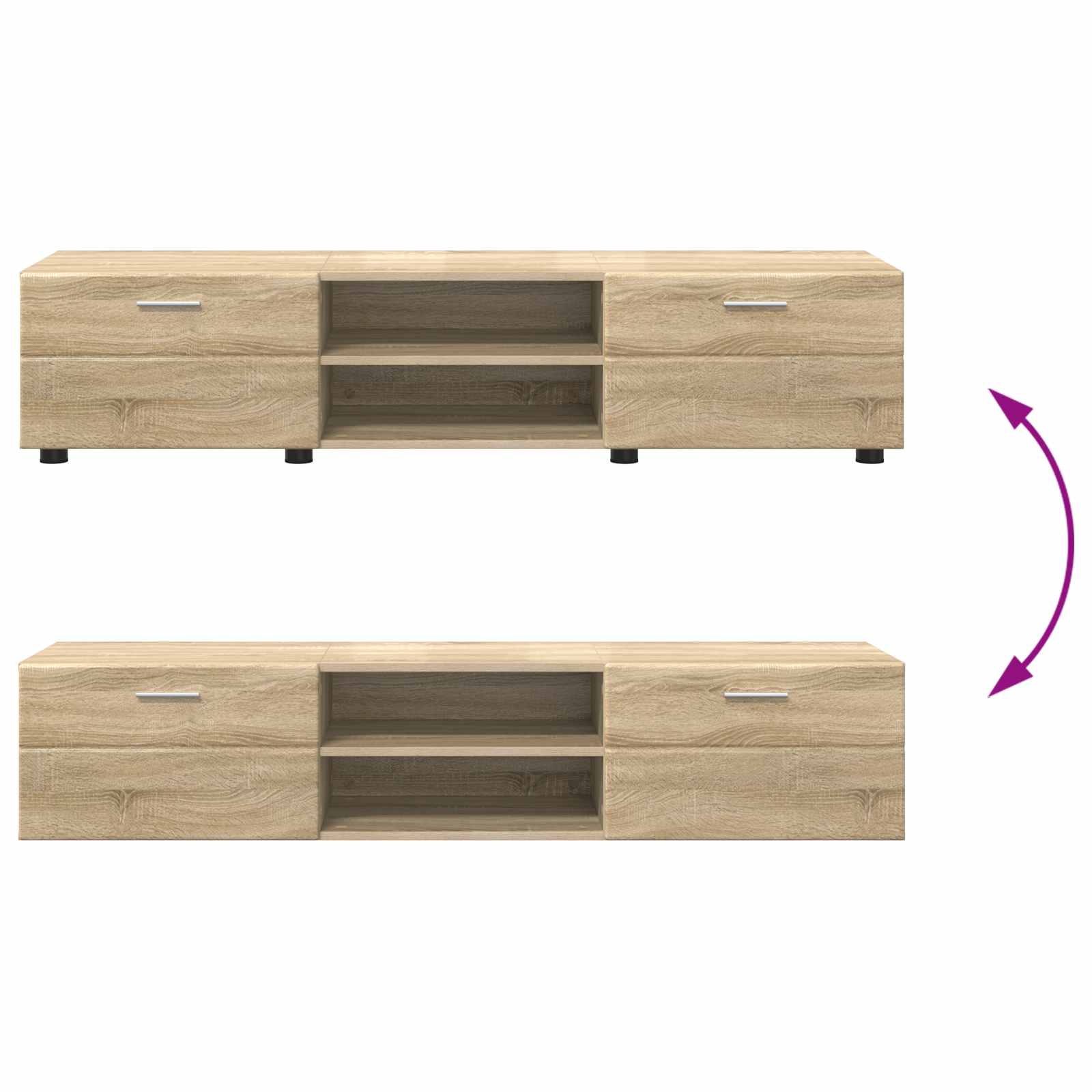 Highboard mit Regal FLORIN Weiß 60 x 35 x 182 cm Holzwerkstoff