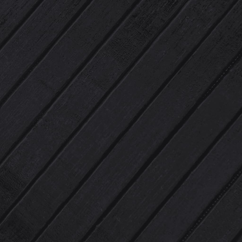 Teppich Rund Schwarz 60 cm Bambus