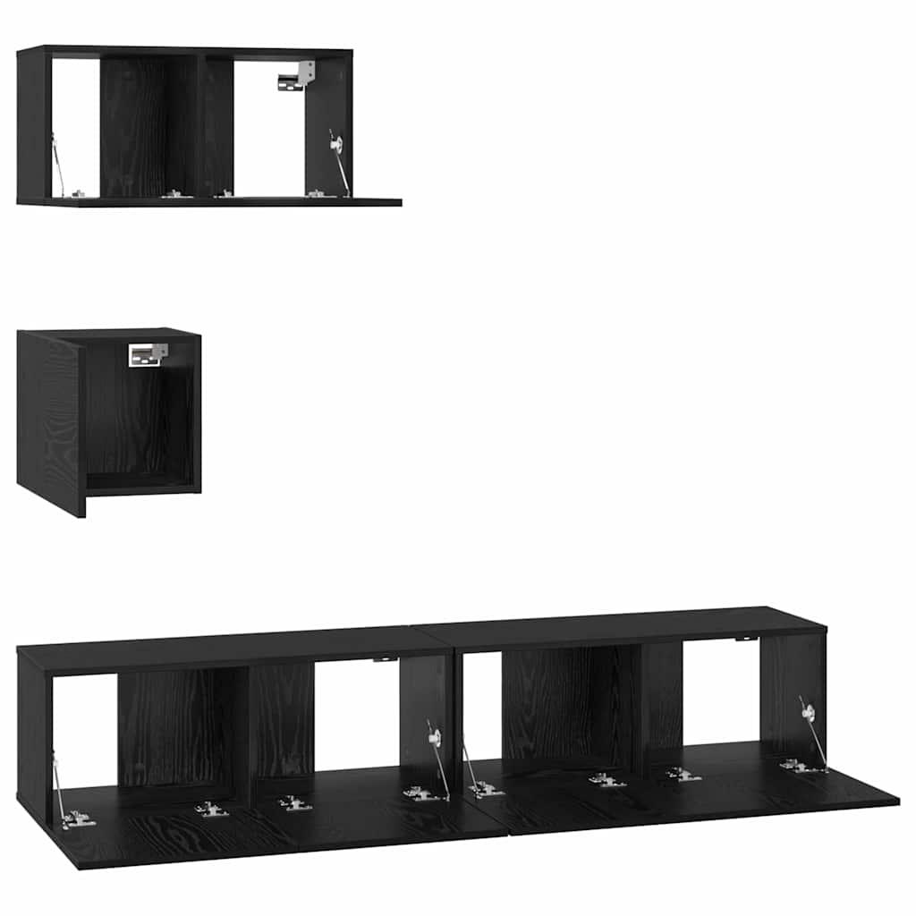 4-tlg. TV-Schrank-Set Weiß Holzwerkstoff
