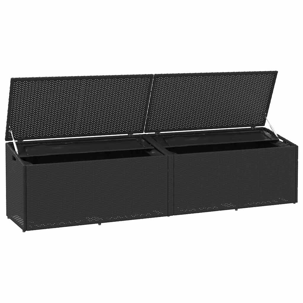Garten-Aufbewahrungsbox Schwarz 110 x 50 x 58 cm Poly Rattan