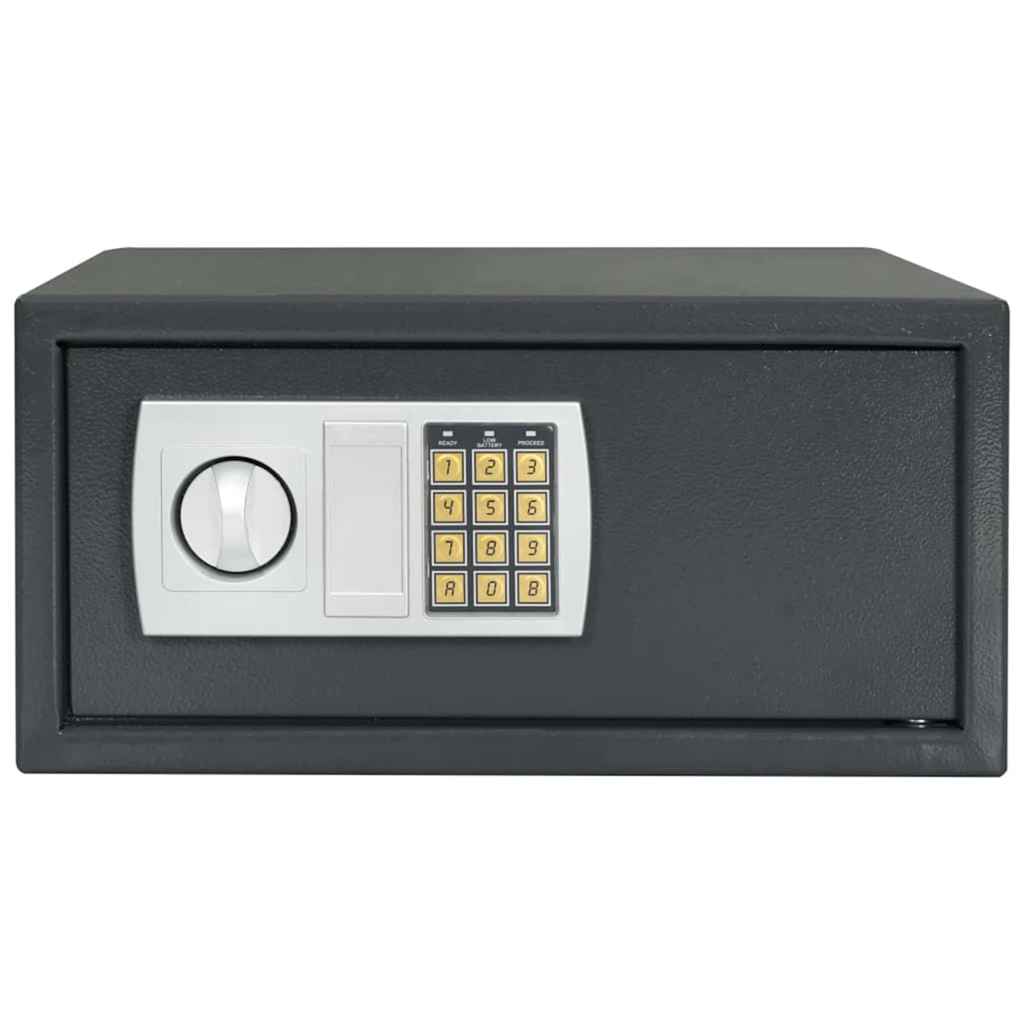 Digitaler Safe mit Schloss Dunkelgrau 23 x 17 x 17 cm Stahl