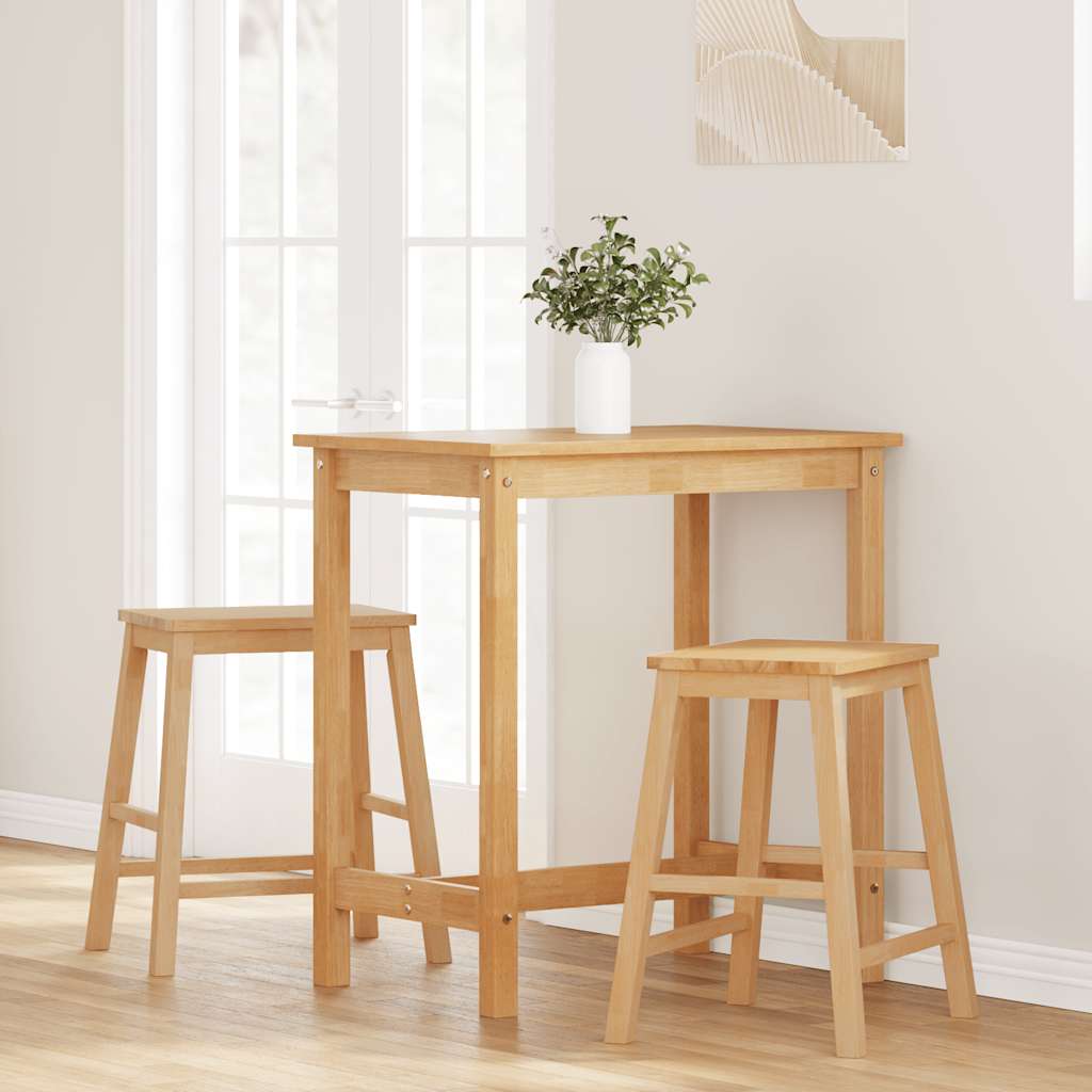 Barstühle mit Kissen 2 Stk. Braun Massivholz Gummibaum
