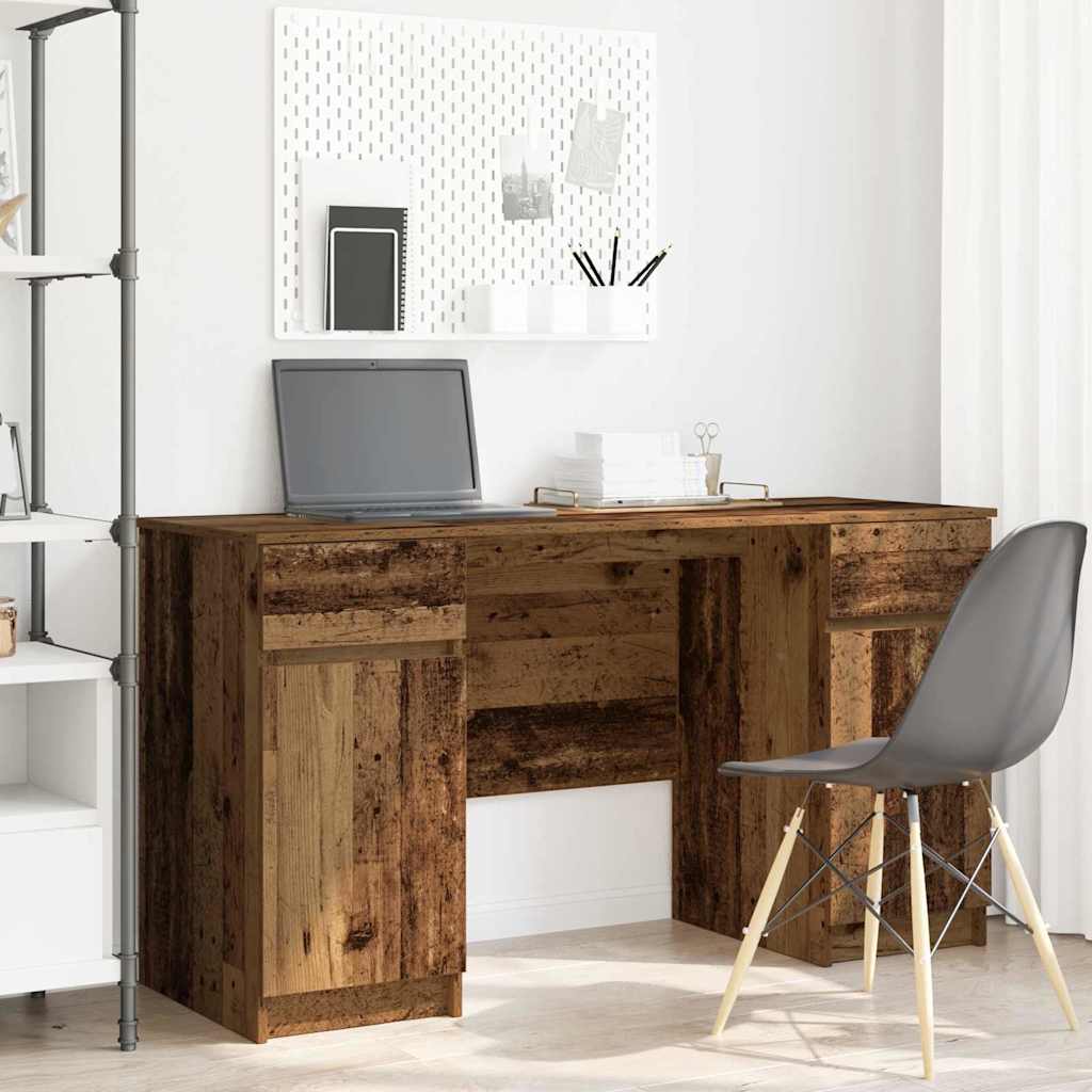 Schreibtisch mit Schubladen Weiß 140 x 49 x 76 cm Holzwerkstoff