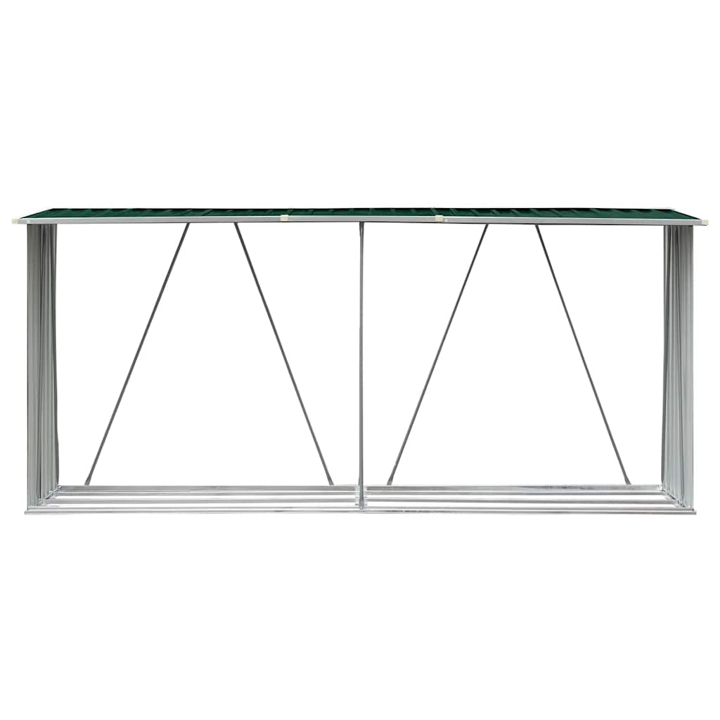 Brennholzlager aus verzinktem Stahl 330x84x152 cm Grau