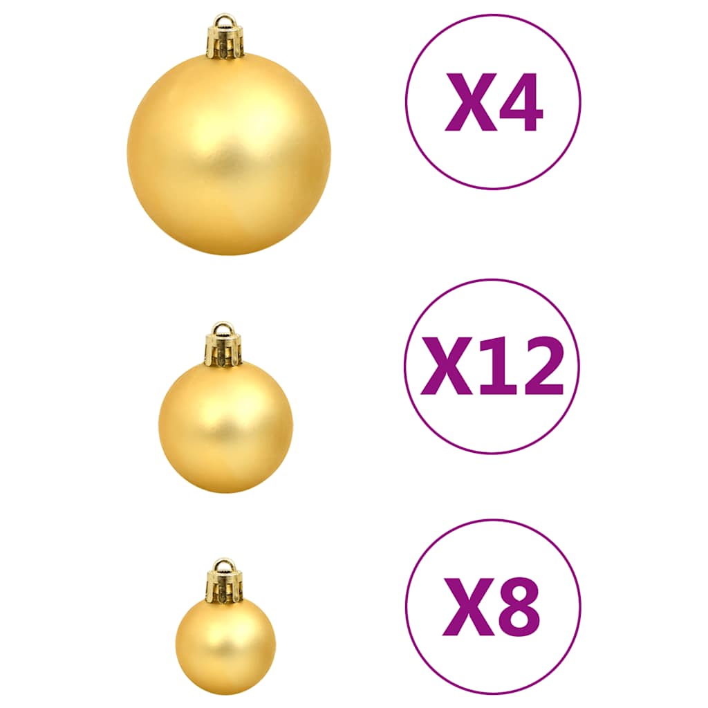 111-tlg. Weihnachtskugel-Set Golden Polystyrol