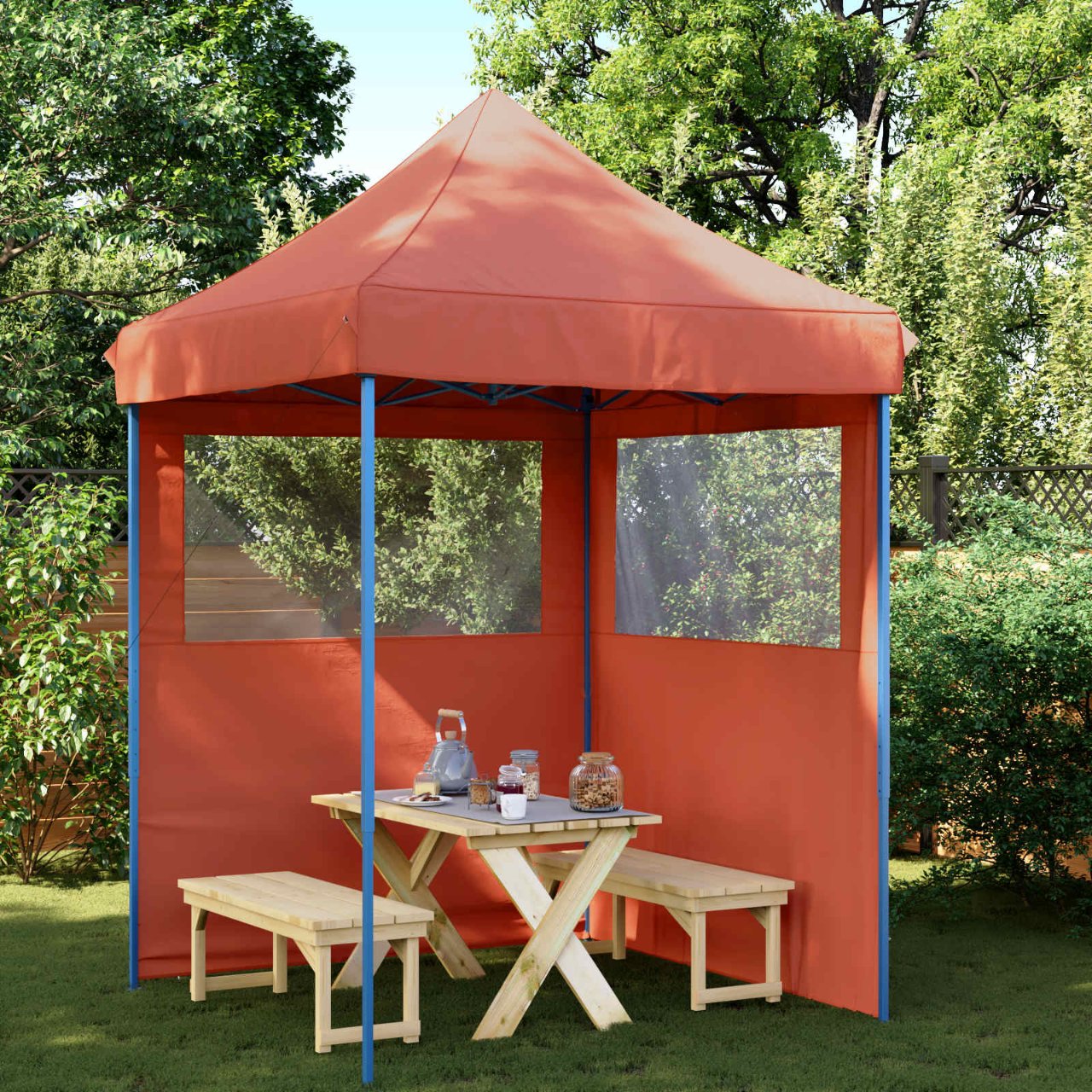 Partyzelt Faltbar Pop-Up Schwarz 200x200x306 cm