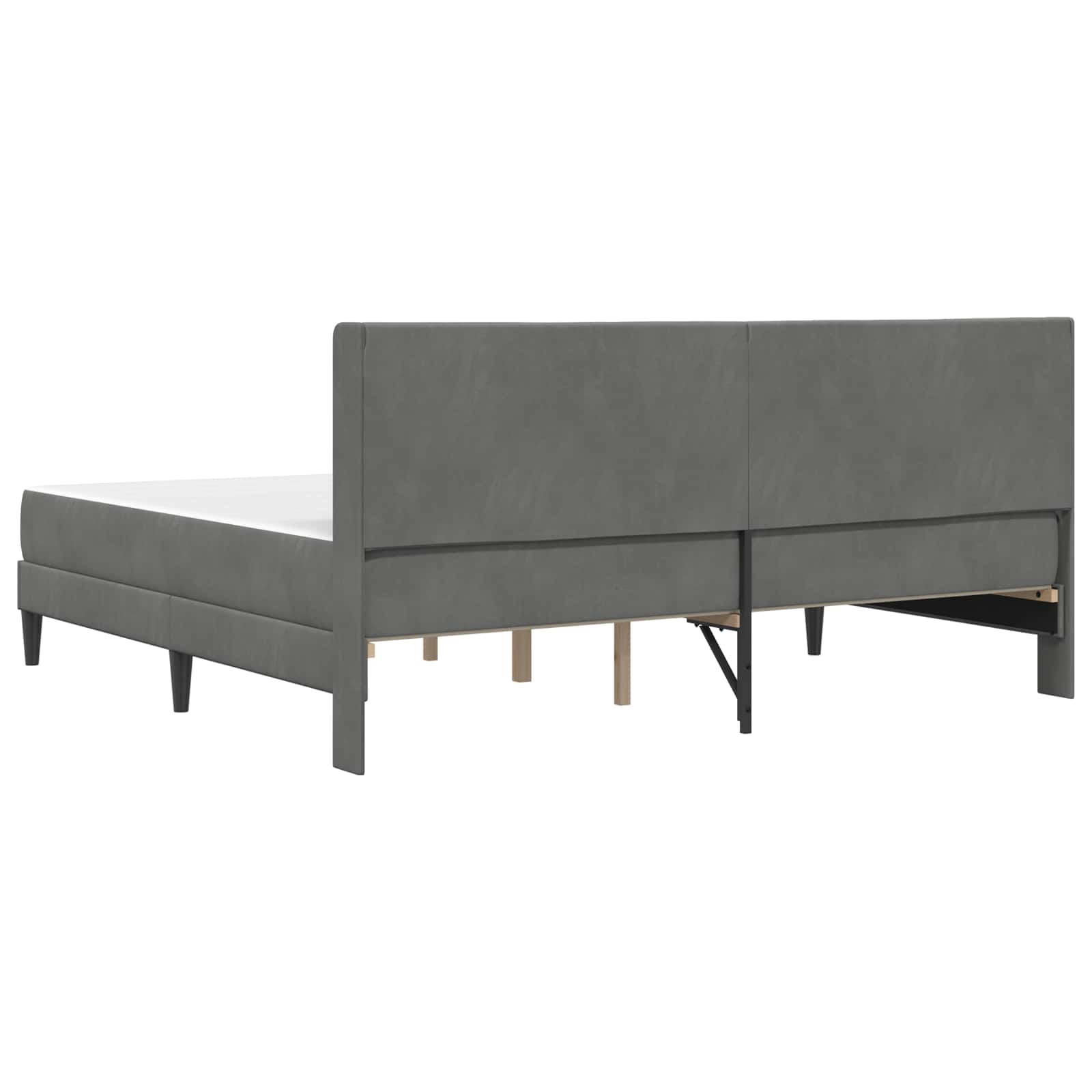 Bettgestell mit Matratze mit Kopfteil Hellgrau 80 x 200 cm Samt
