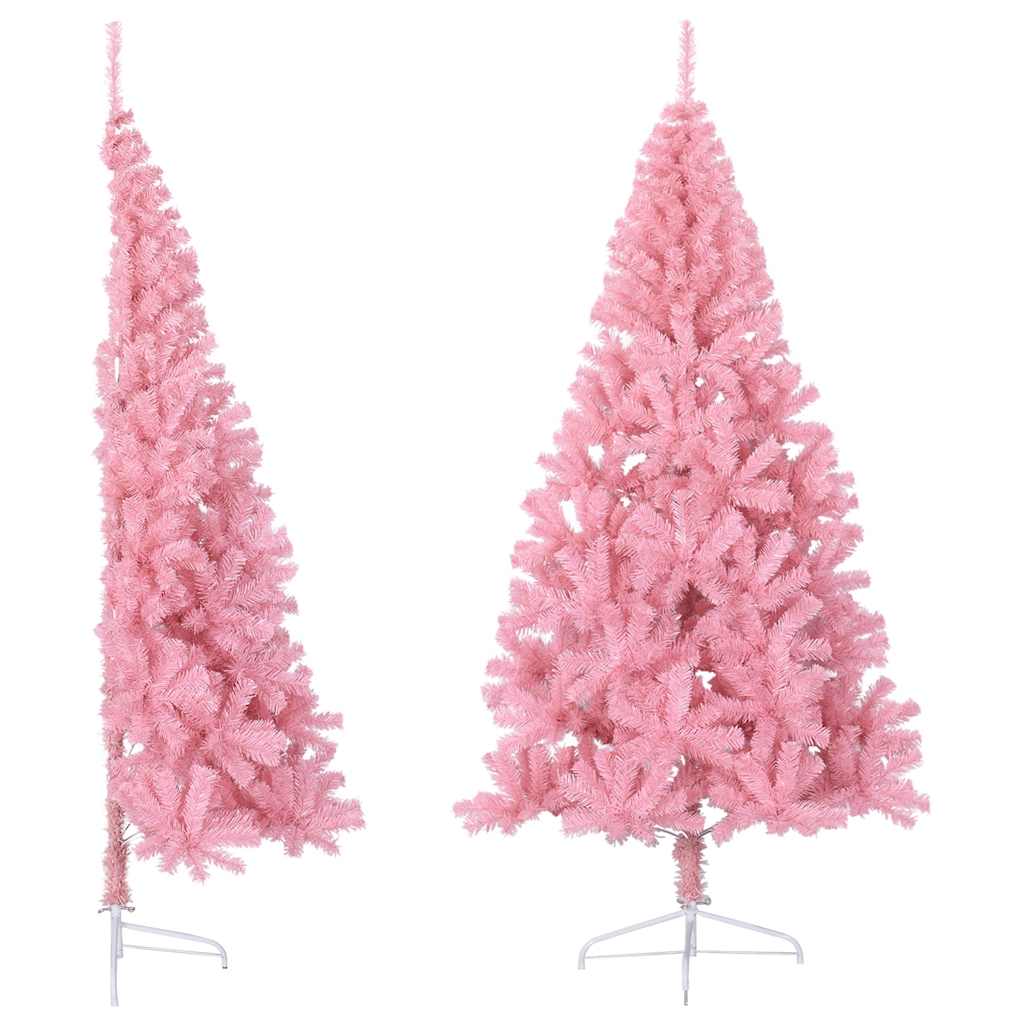 Künstlicher Halb-Weihnachtsbaum mit Ständer Grün 150 cm PVC