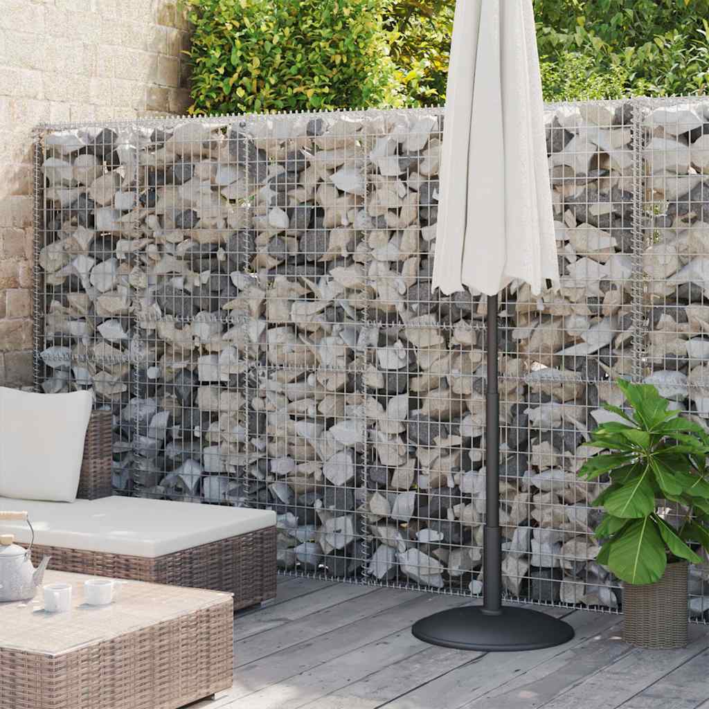 Gabionenwand mit Abdeckung Verzinkter Stahl 60x30x100 cm