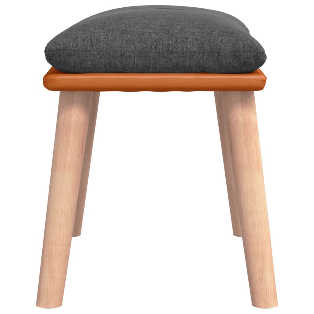 Fußhocker Hellgrau 45x29,5x35 cm Stoff und Kunstleder