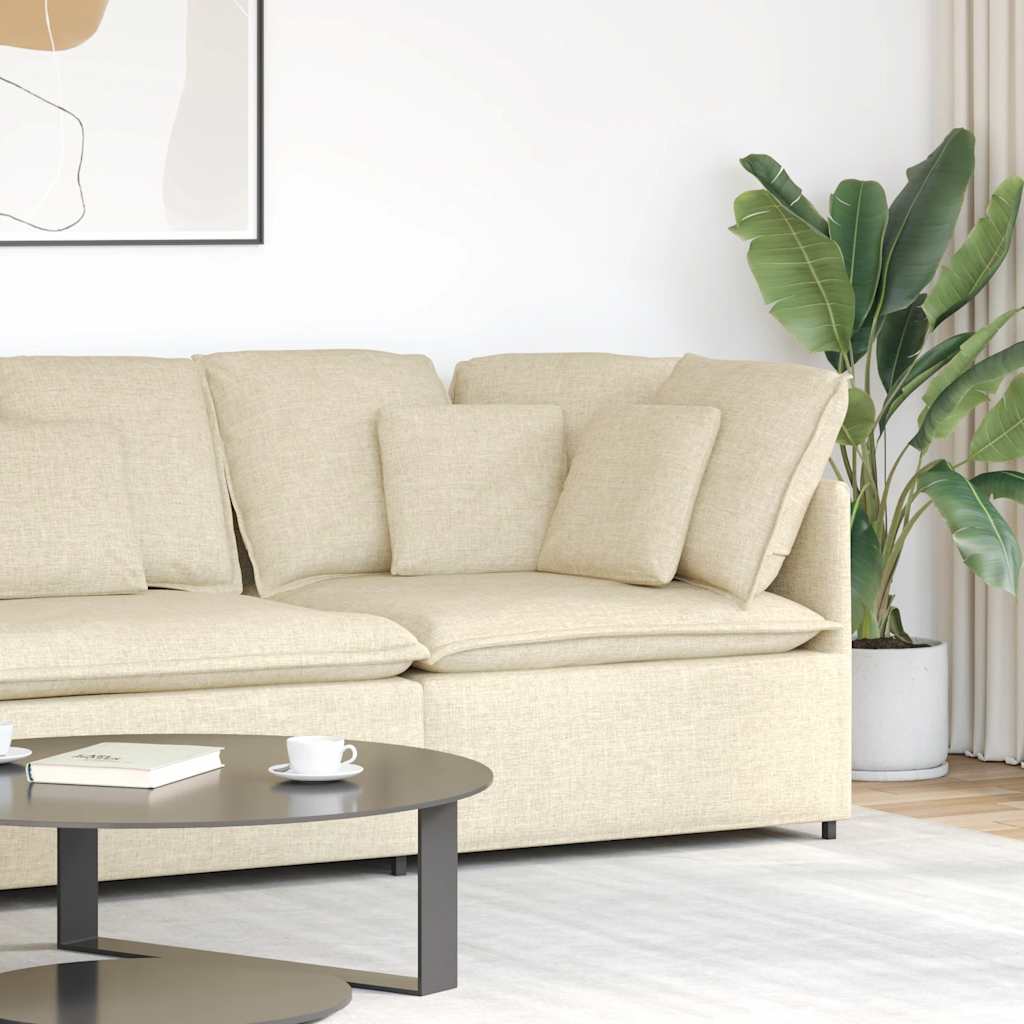 Modulares Sofa Endmodul mit Armlehne Kissen Hellgrau 100 cm