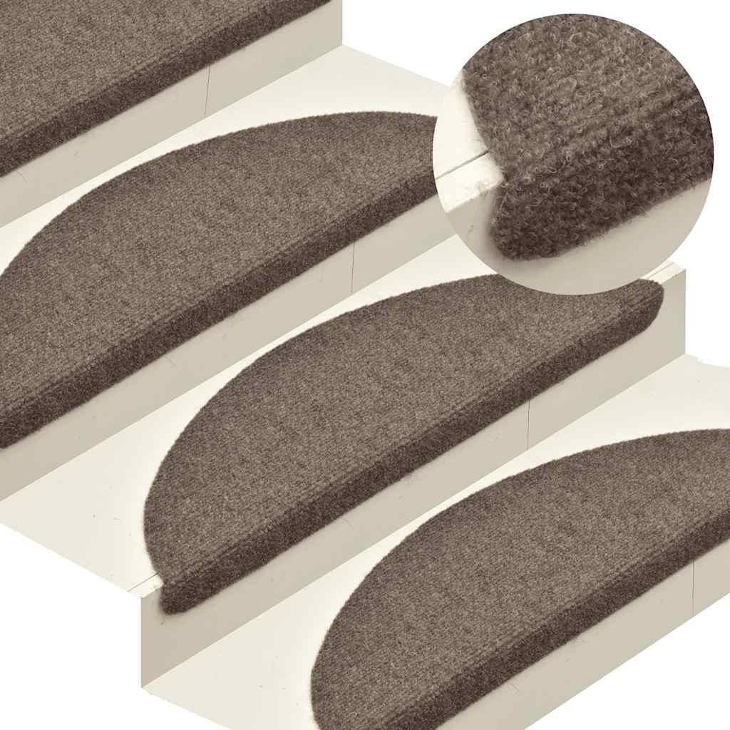Stufenmatten Selbstklebend 15 Stk. 56x17x3 cm Hellbraun Halbrund