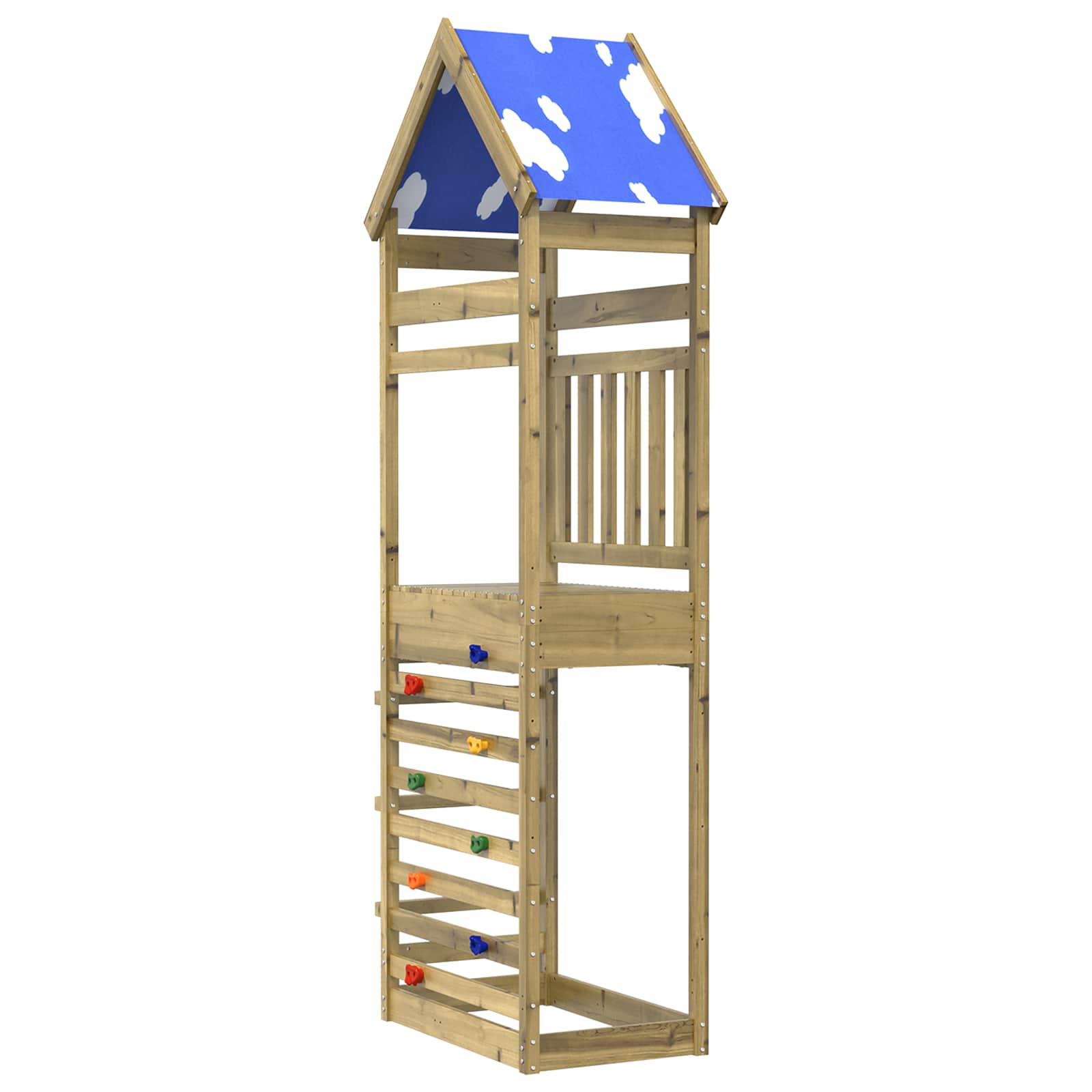 Spielturm Braun 52,5 x 85 x 265 cm Massives imprägniertes Holz