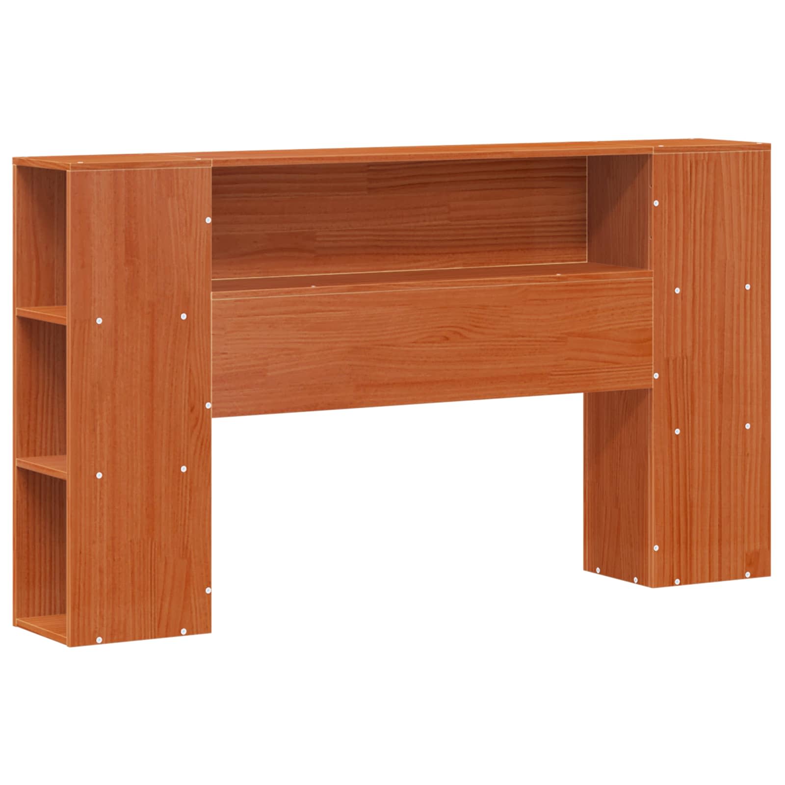 Bettgestell mit Aufbewahrungskopfteil 2 pcs Wachsbraun