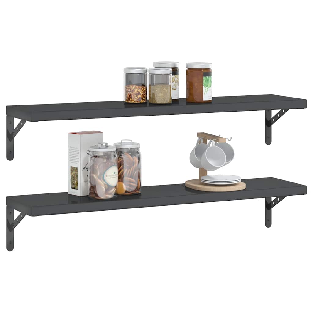 Wandregale 2 Stk. 100x40 cm Silbern Edelstahl