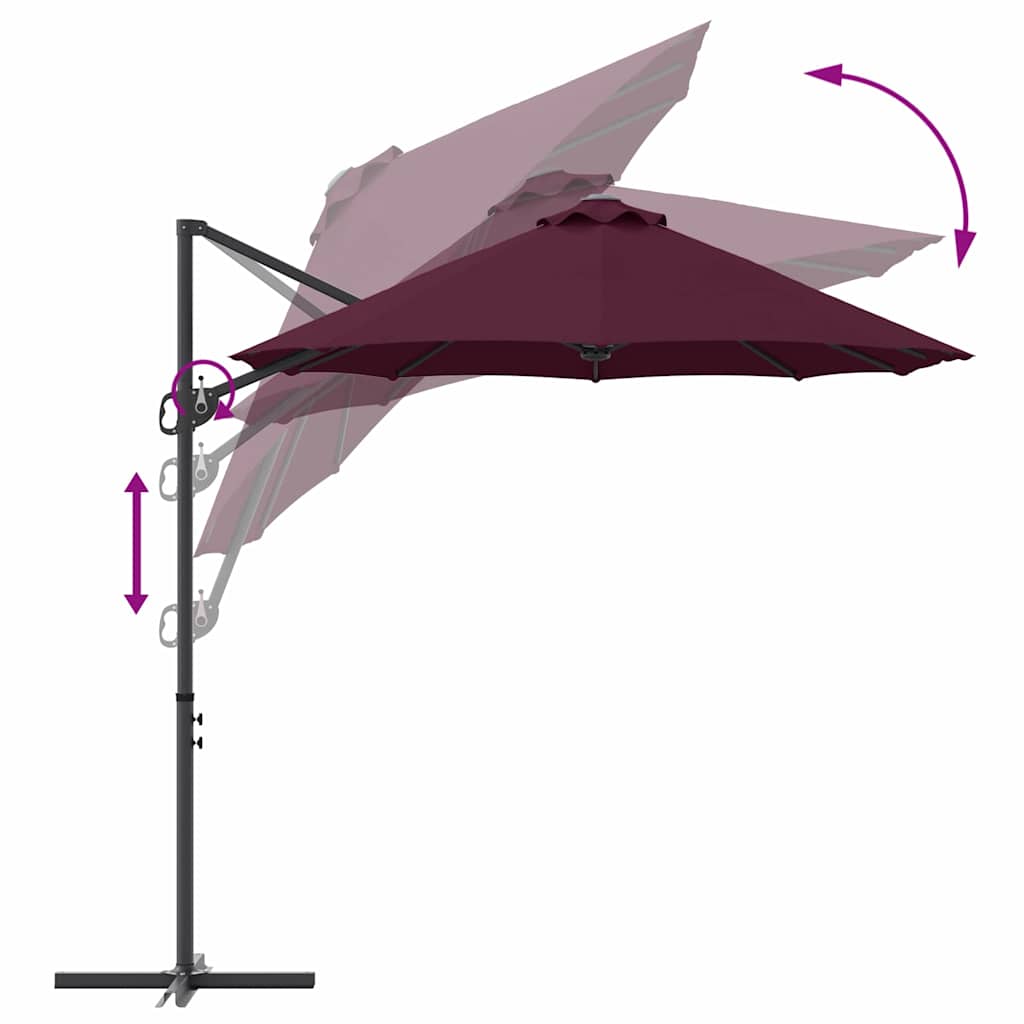 Sonnenschirm Sand 372 x 198 x 243 cm Polyester und Aluminium