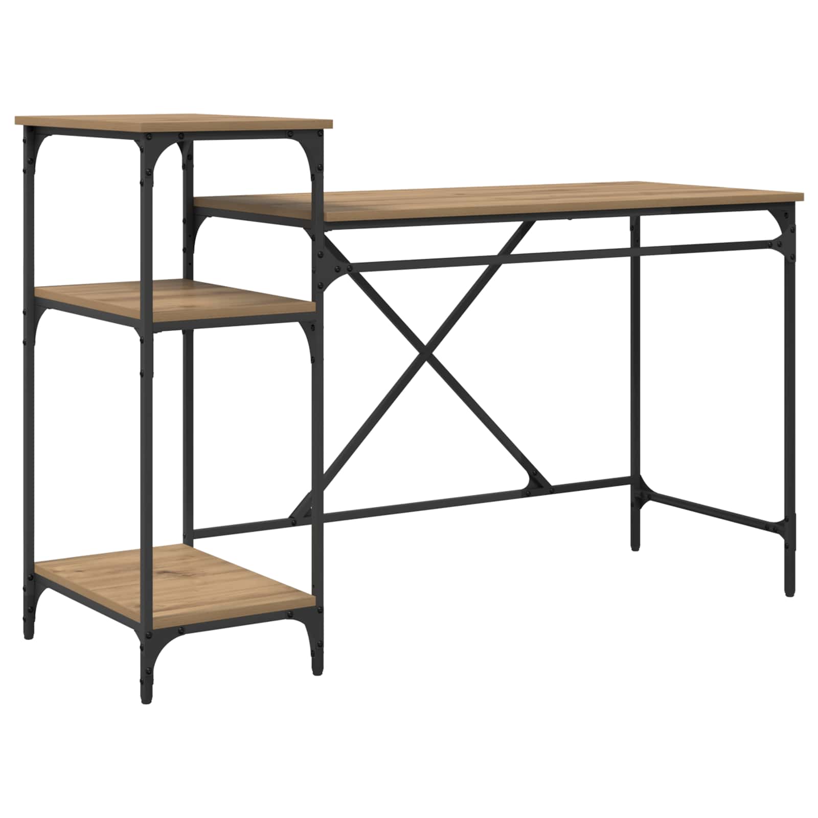 Schreibtisch mit Regal Sonoma-Eiche 135x50x90 cm Holzwerkstoff