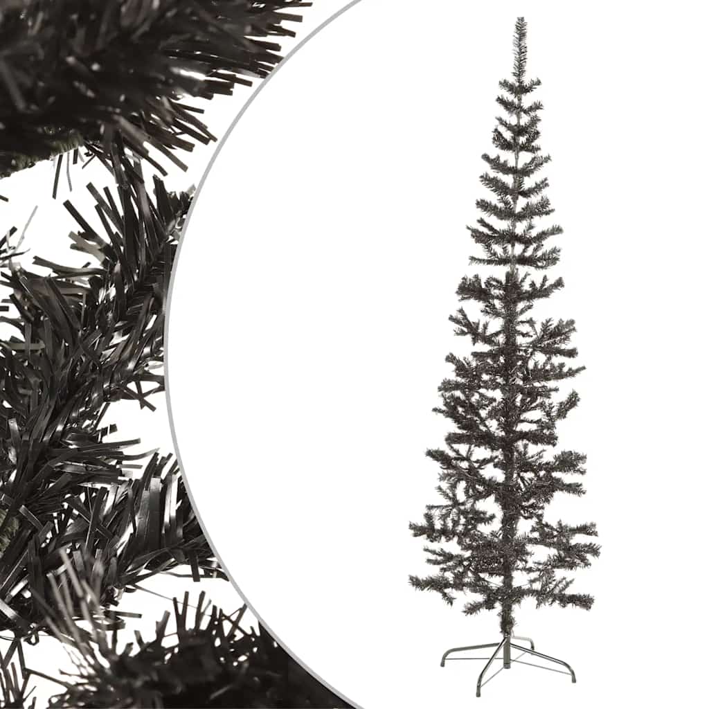 Schlanker Weihnachtsbaum Schwarz 150 cm
