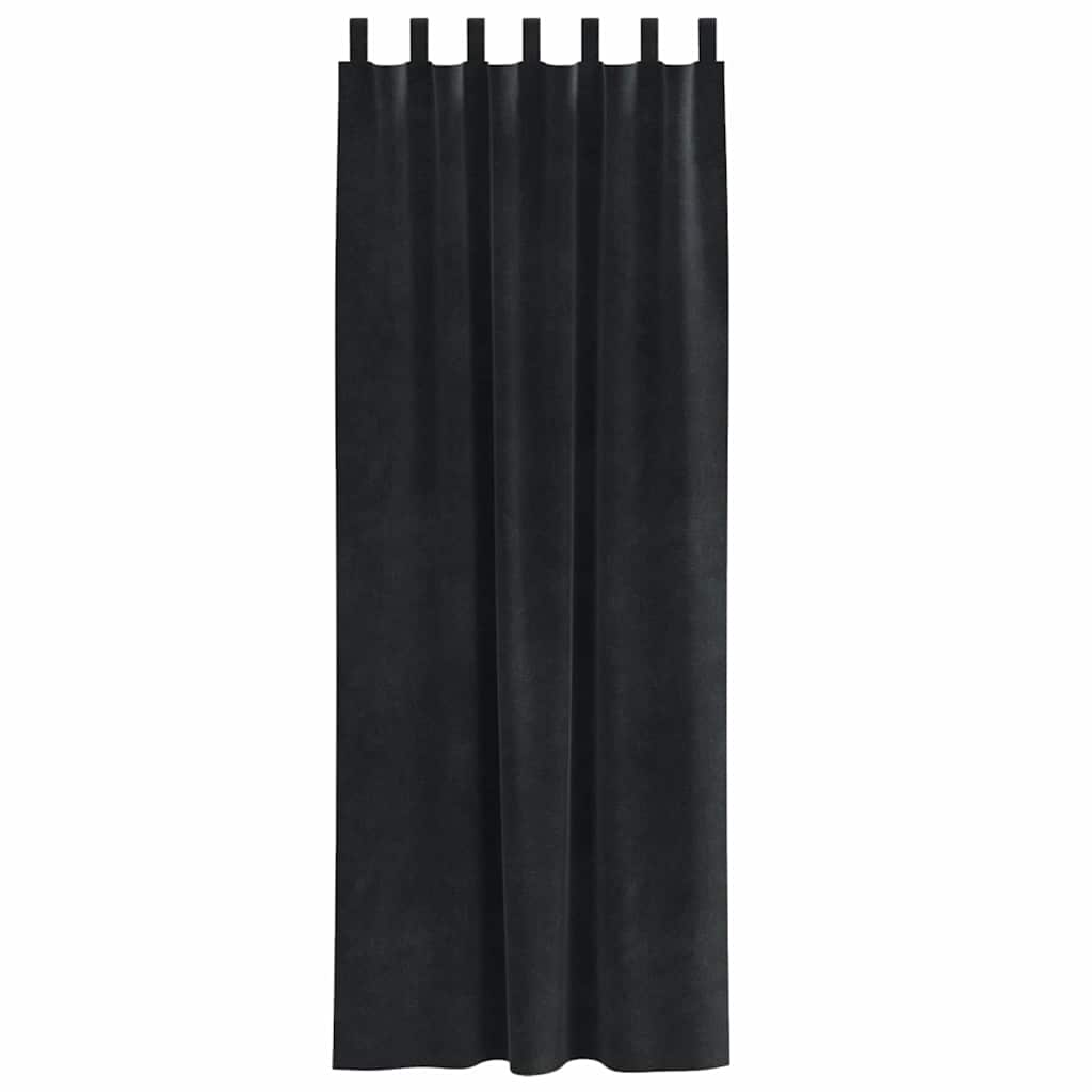 Verdunkelungsvorhänge 2 pcs Schwarz 140 x 140 cm Samt