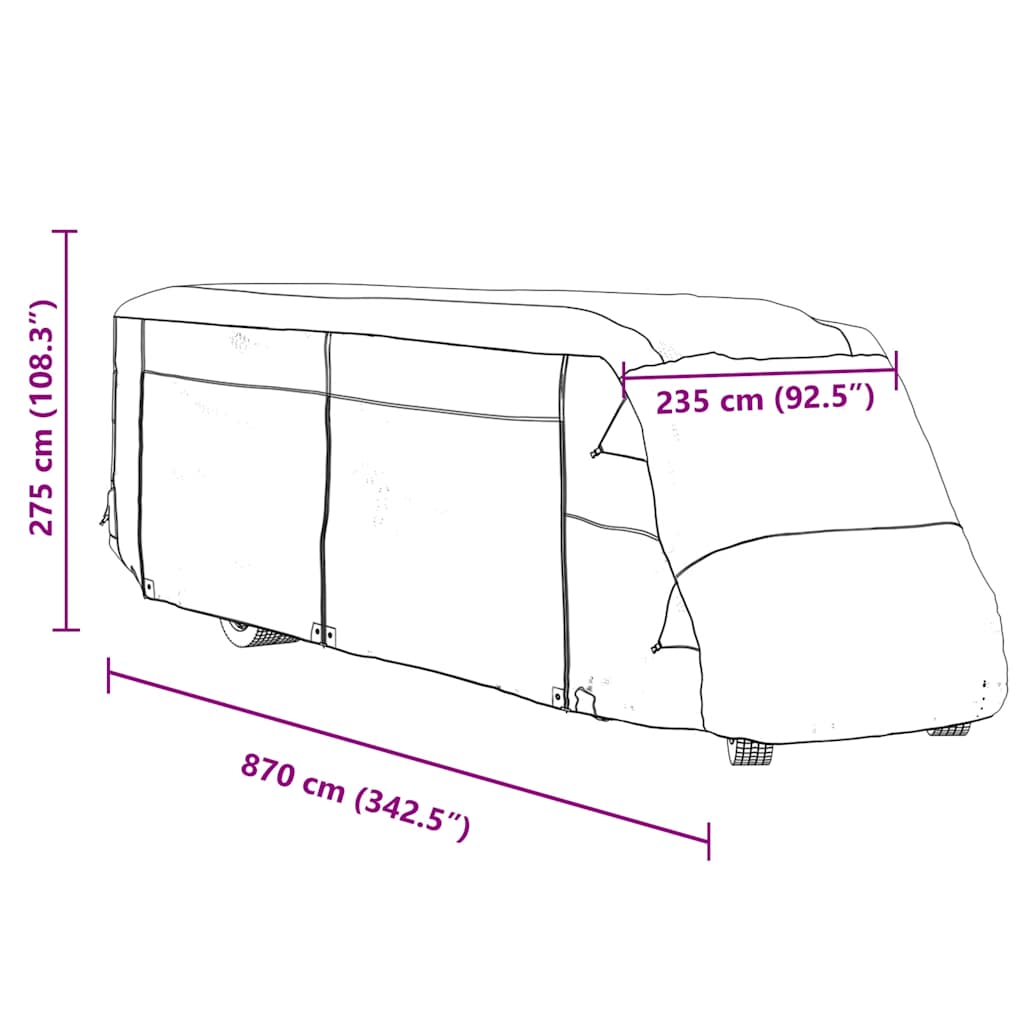 Schutzhülle für Wohnmobil Grau 570x235x275 cm Vliesstoff