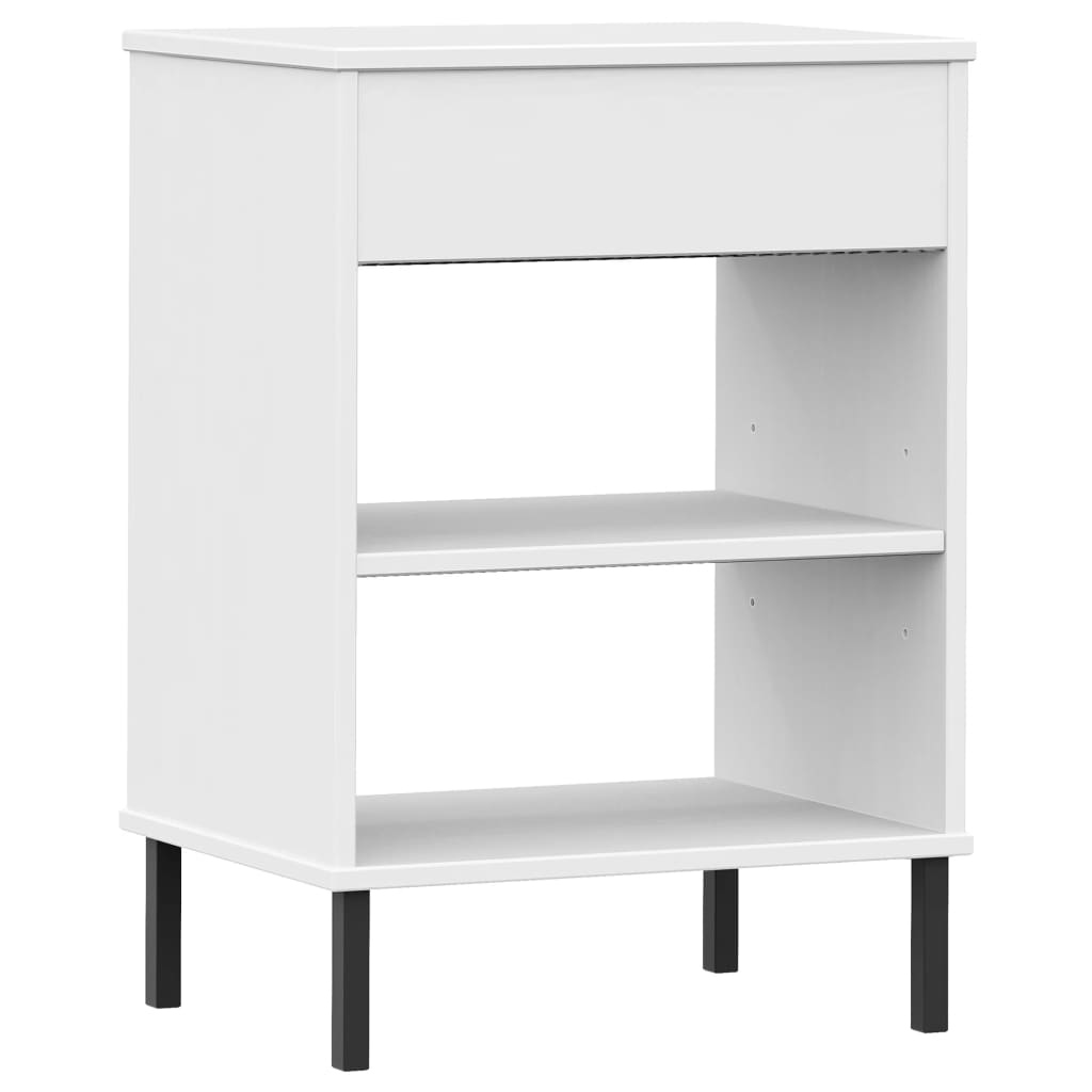 Konsolenschrank OSLO mit Metallbeinen Braun Massivholz Kiefer