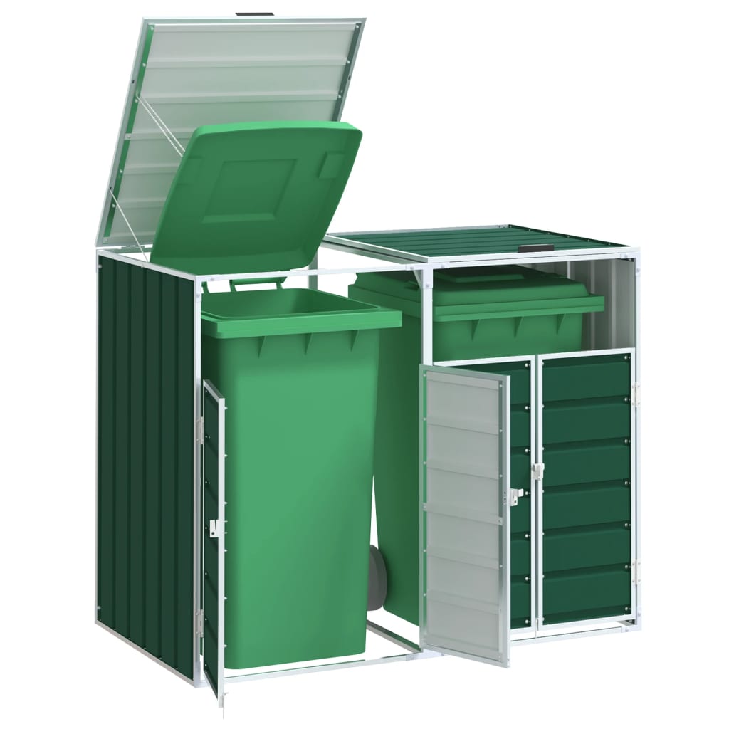Mülltonnenbox für 1 Tonne Grün 72x81x115 cm Stahl