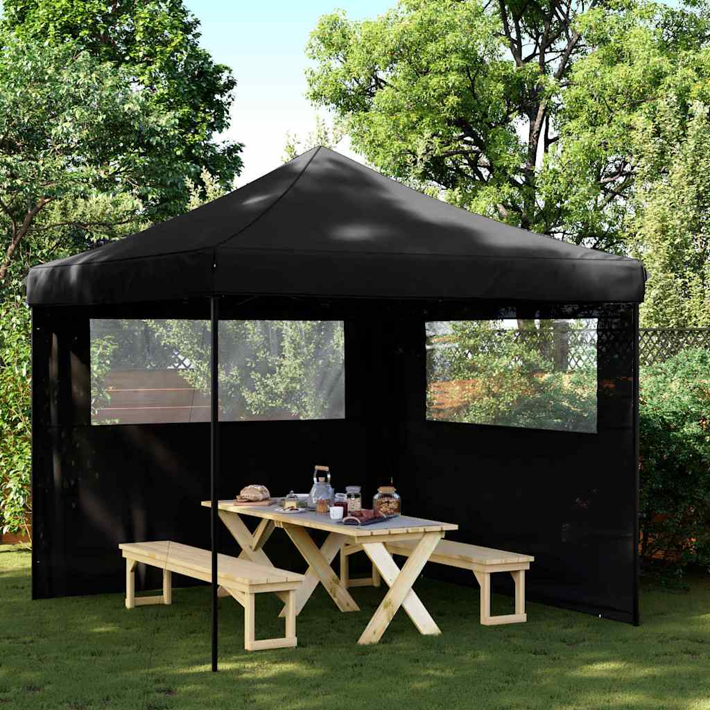 Partyzelt Faltbar Pop-Up Schwarz 292x292x315 cm