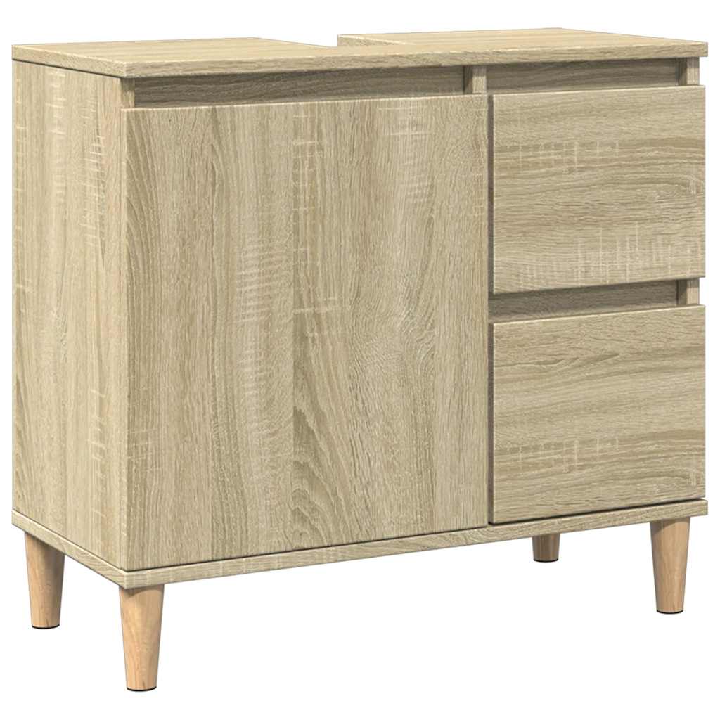 Badschrank Weiß 65x33x60 cm Holzwerkstoff