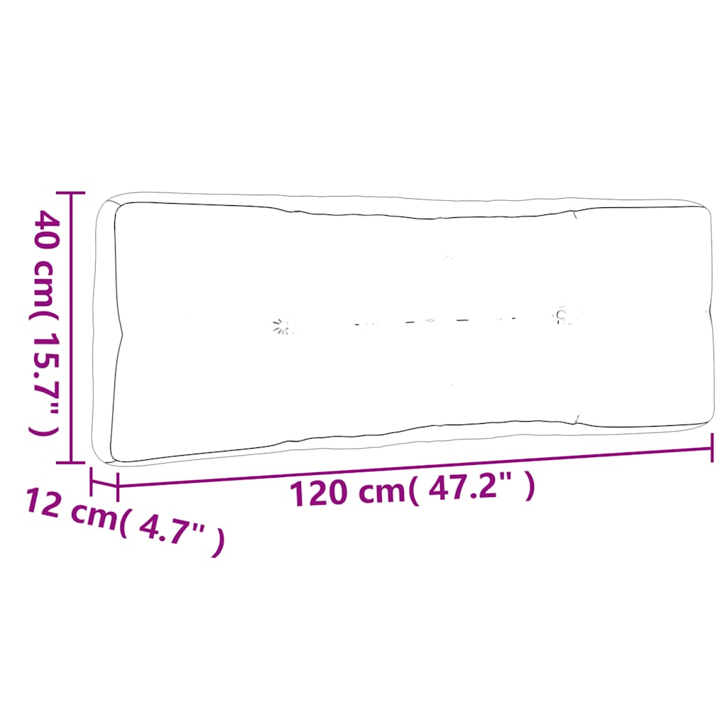 Palettenkissen Anthrazit 50x40x12 cm Stoff